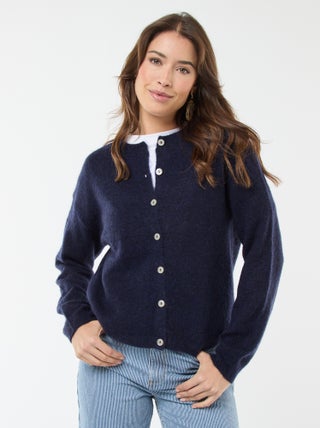 Zacht vest van wol en mohair