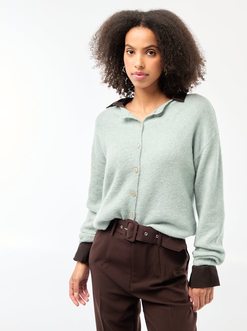 Zacht vest van wol en mohair - Kiabi