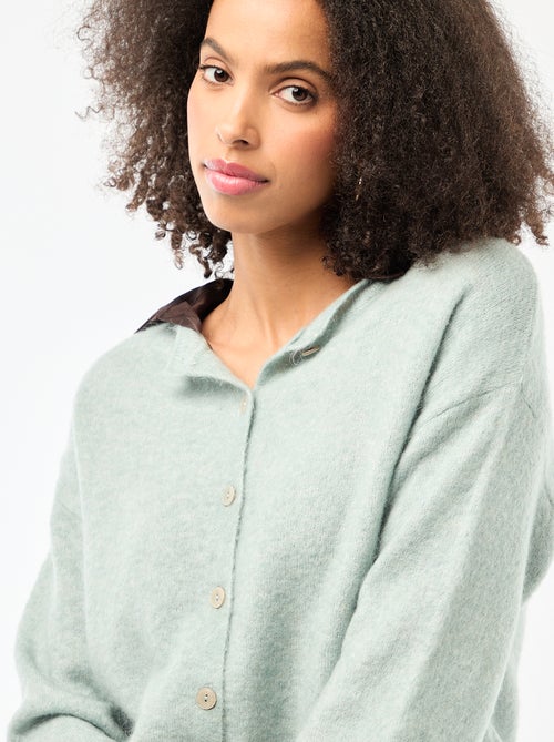 Zacht vest van wol en mohair - Kiabi