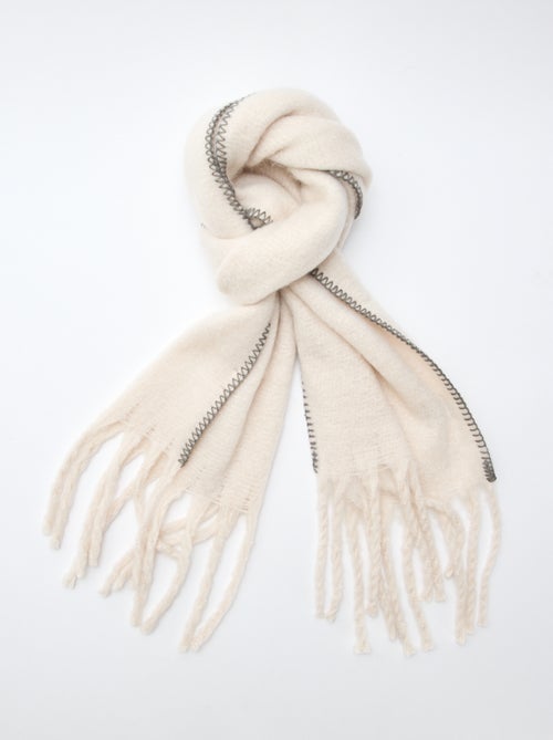 Zachte dikke sjaal met franjes - Kiabi