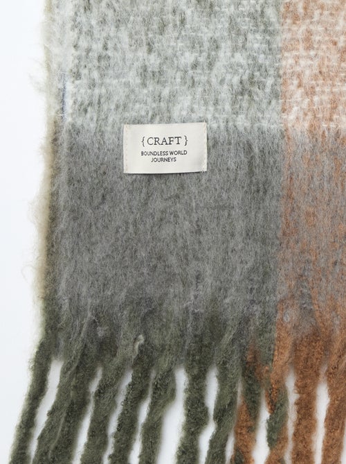 Zachte dikke sjaal met franjes - Kiabi