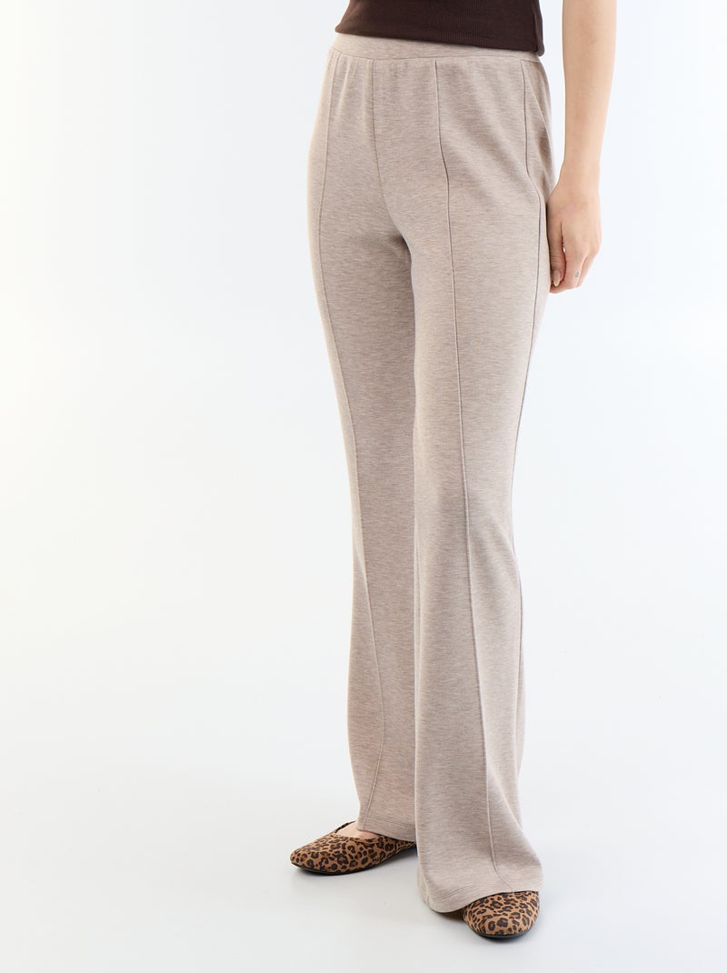 Zachte flare broek Biege - Kiabi
