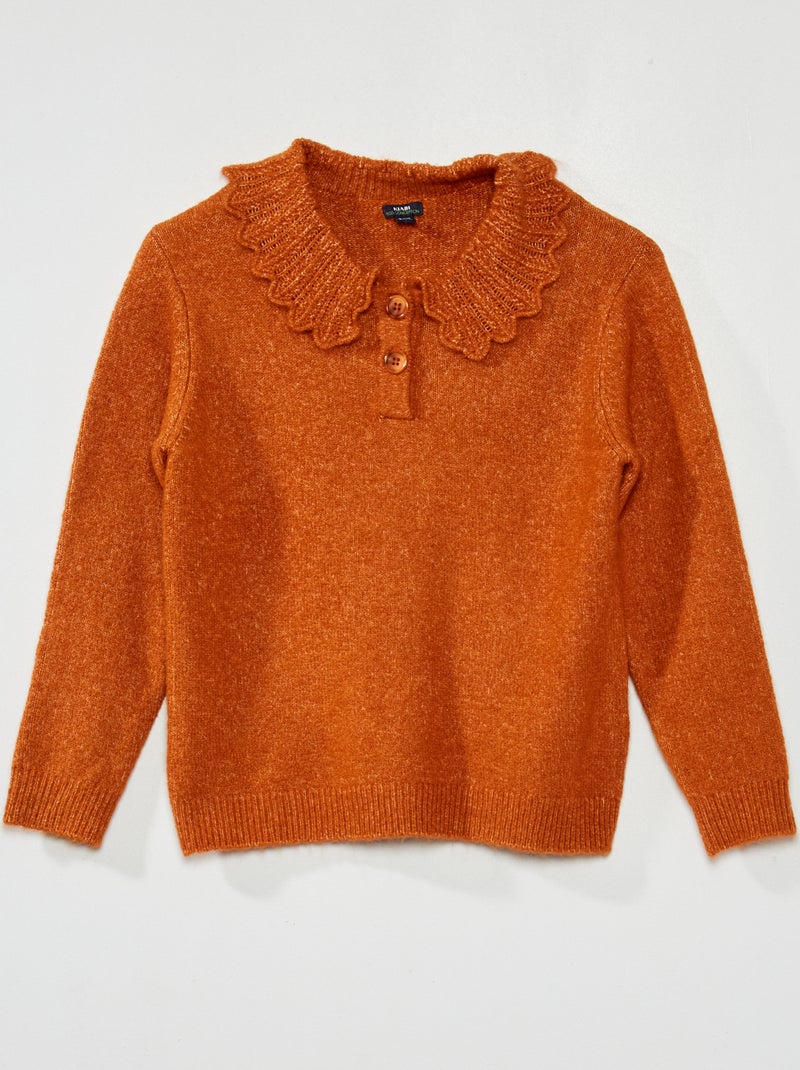 Zachte, gebreide trui bruin Kiabi