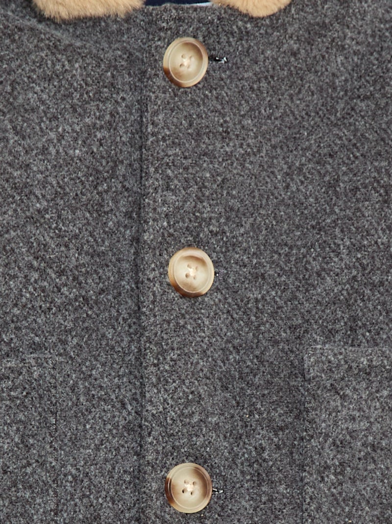 Zachte jas met capuchon Grijs - Kiabi