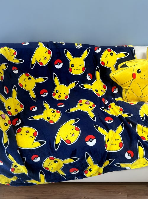 Zachte plaid met Pikachu-print - Kiabi