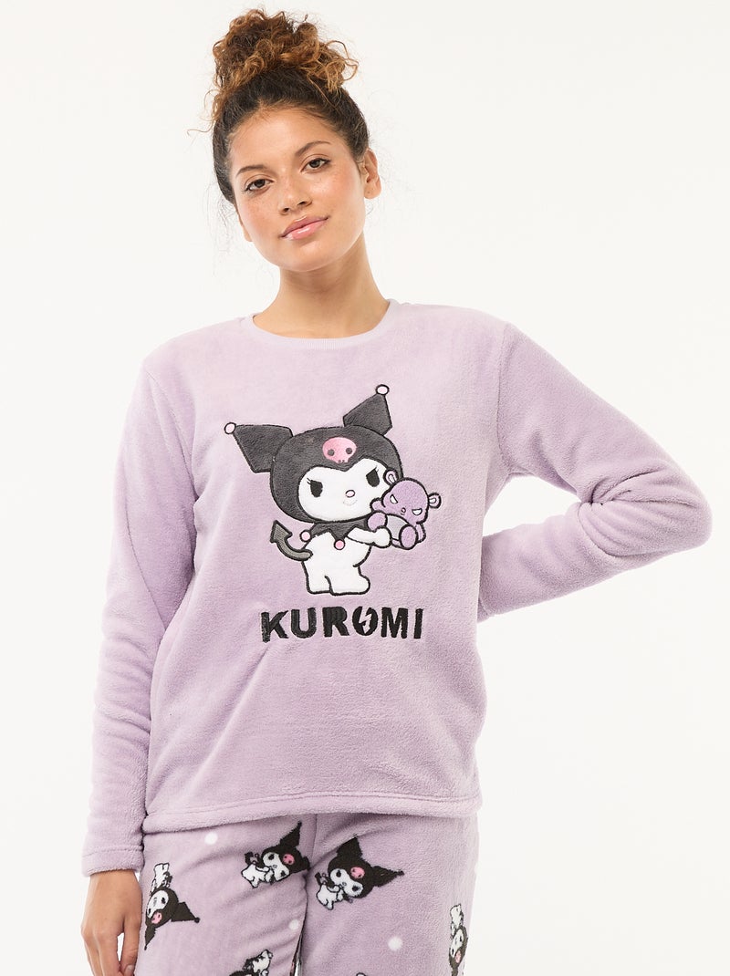 Zachte tweedelige pyjama 'Kuromi' Paars - Kiabi