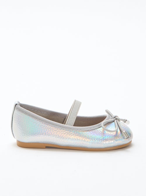 Zilverkleurige ballerina's - Kiabi