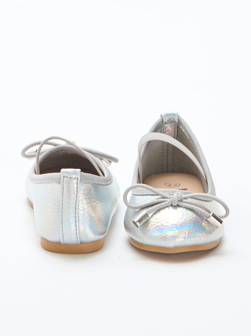 Zilverkleurige ballerina's - Kiabi