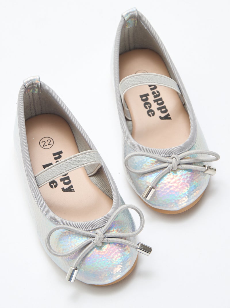Zilverkleurige ballerina's Grijs - Kiabi