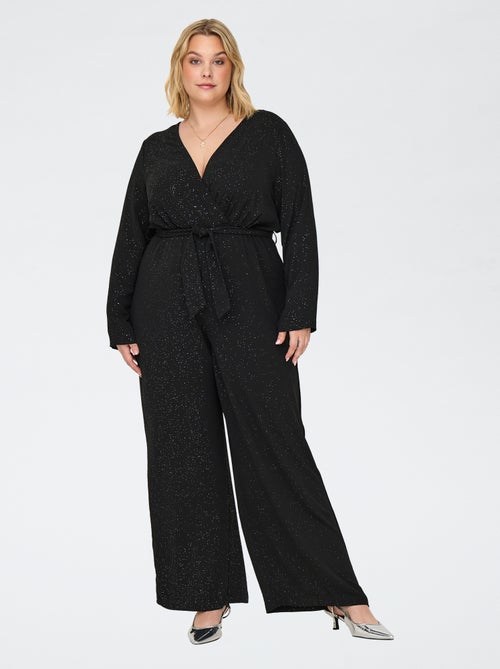 Zilverkleurige jumpsuit met ceintuur 'Only Carmakoma' - Kiabi