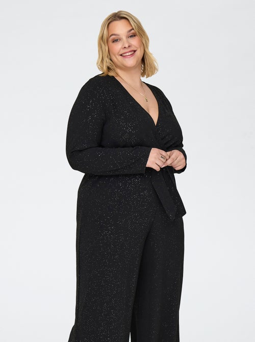 Zilverkleurige jumpsuit met ceintuur 'Only Carmakoma' - Kiabi