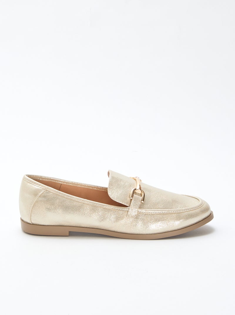 Zilverkleurige loafers met pailletten Geel - Kiabi