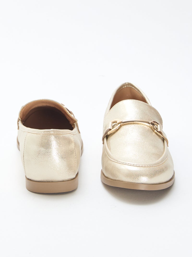 Zilverkleurige loafers met pailletten Geel - Kiabi