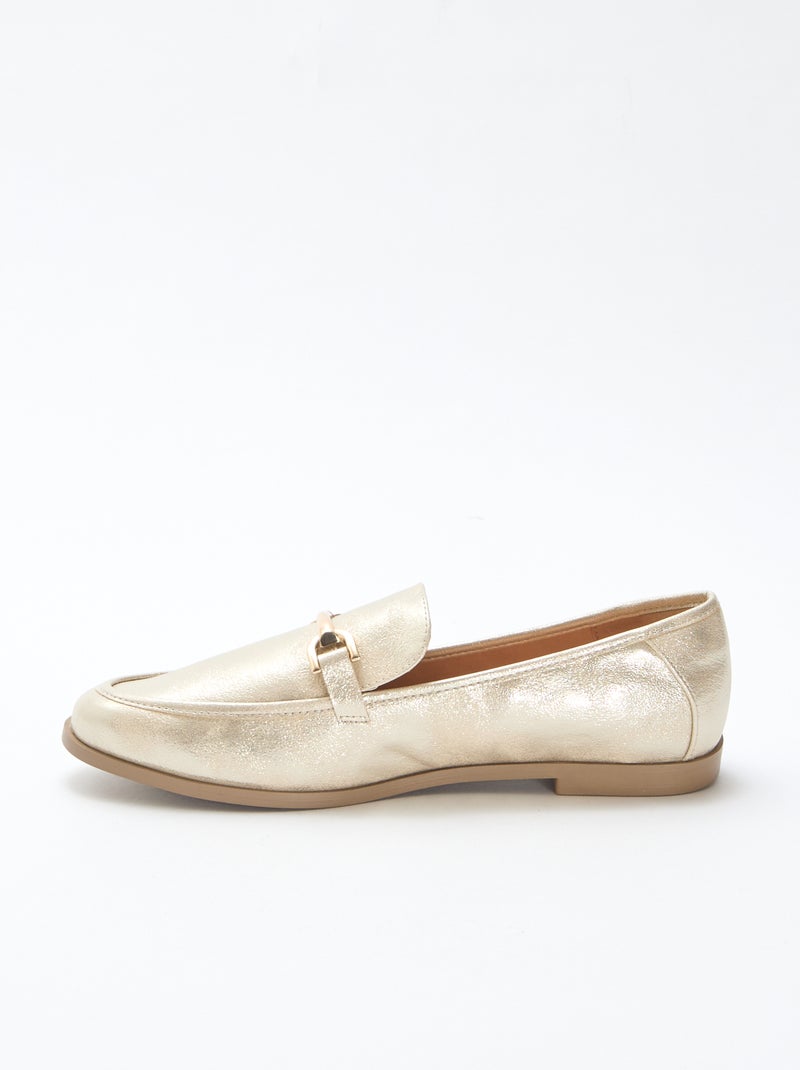 Zilverkleurige loafers met pailletten Geel - Kiabi
