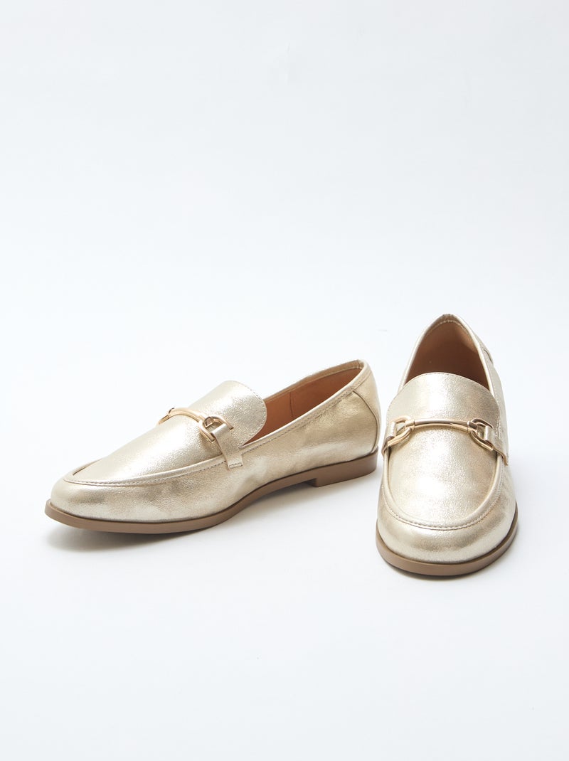 Zilverkleurige loafers met pailletten Geel - Kiabi