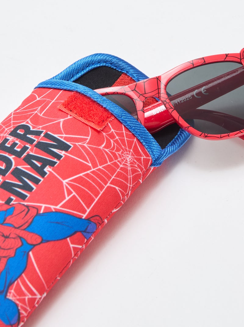 Zonnebril 'Marvel' 'Spiderman' met animatie + etui Rood - Kiabi