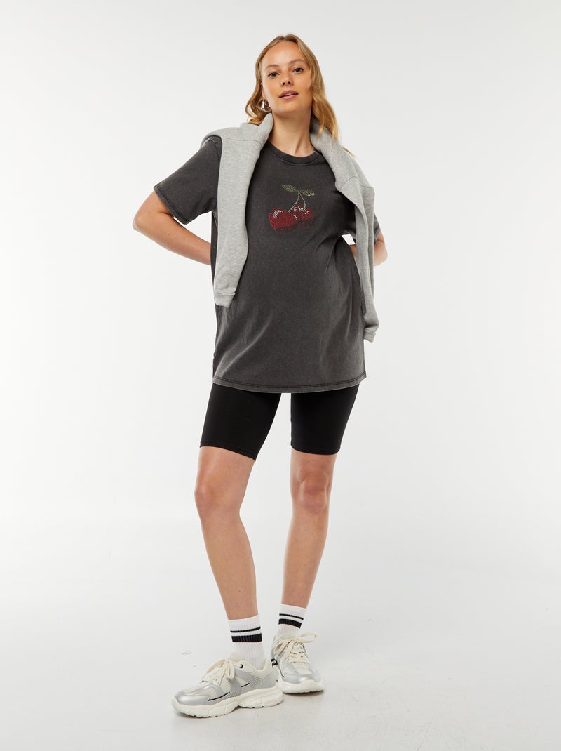 Zwangerschaps-T-shirt met kort mouw 'Only Maternity' ZWART - Kiabi