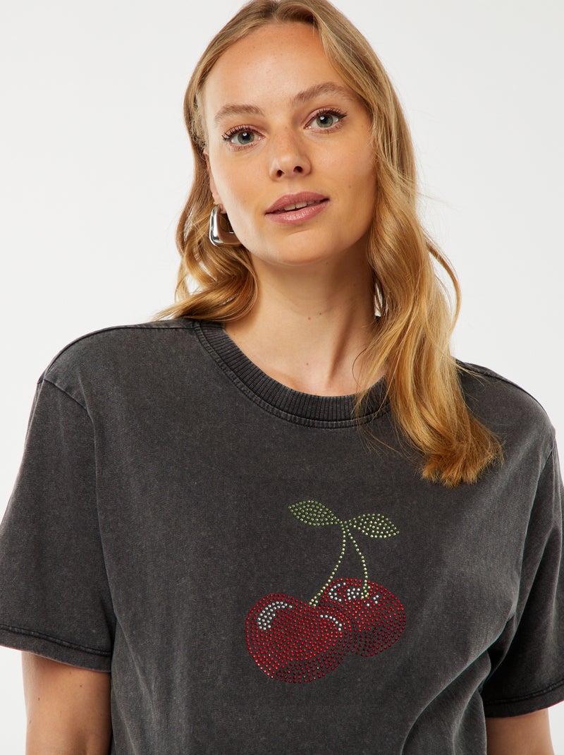 Zwangerschaps-T-shirt met kort mouw 'Only Maternity' ZWART - Kiabi
