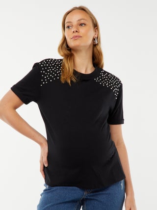 Zwangerschaps-T-shirt met kraaltjes