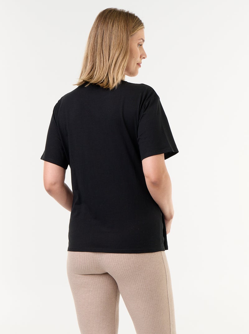 Zwangerschaps-T-shirt met print Zwart - Kiabi