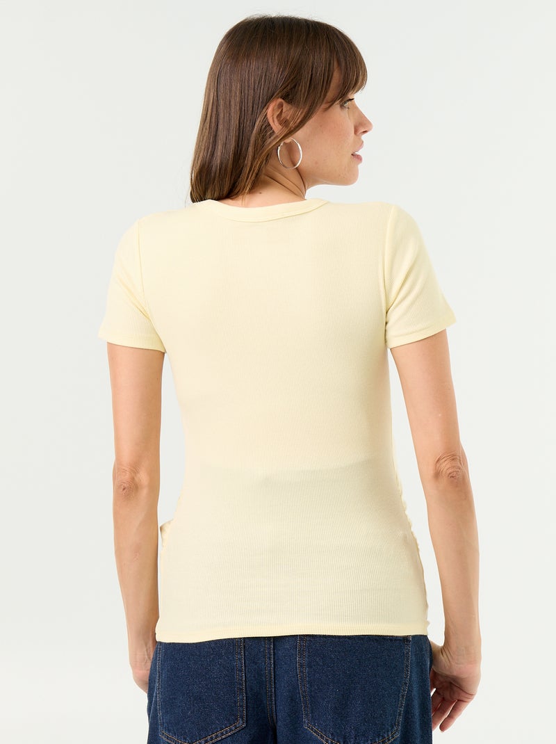 Zwangerschaps-T-shirt van ribstof Geel - Kiabi