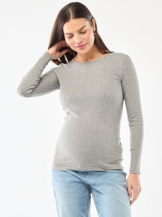 Zwangerschaps-T-shirt van ribstof