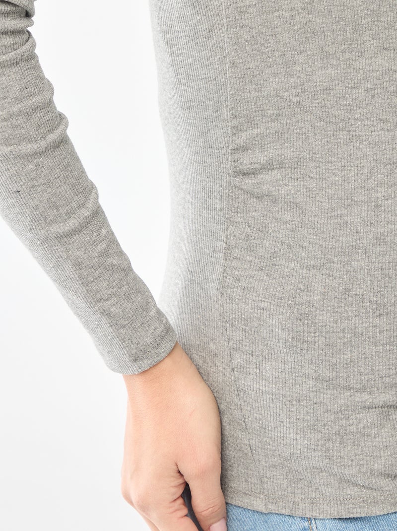 Zwangerschaps-T-shirt van ribstof Grijs - Kiabi