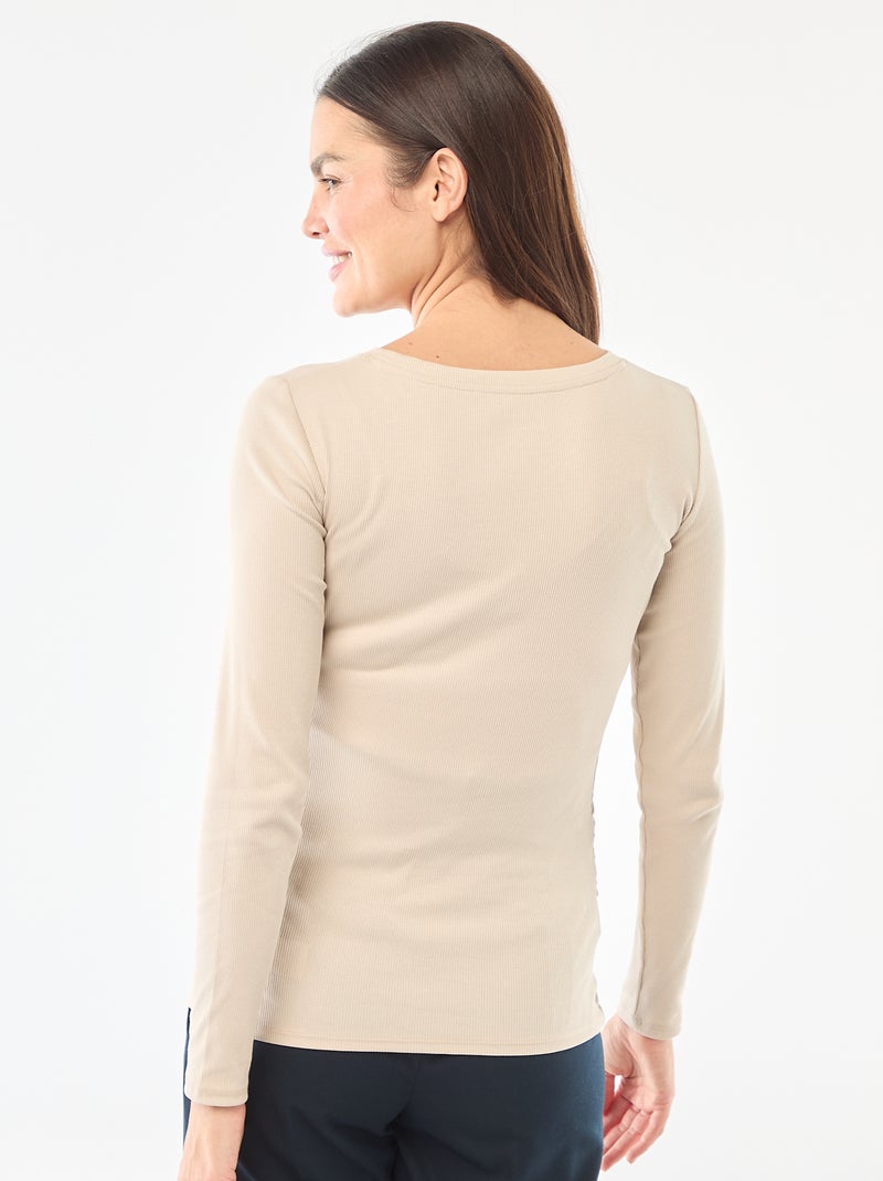 Zwangerschaps-T-shirt van ribstof Grijs - Kiabi