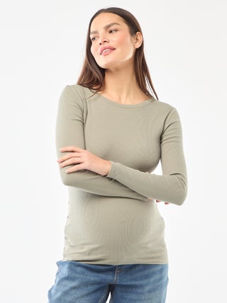 Zwangerschaps-T-shirt van ribstof