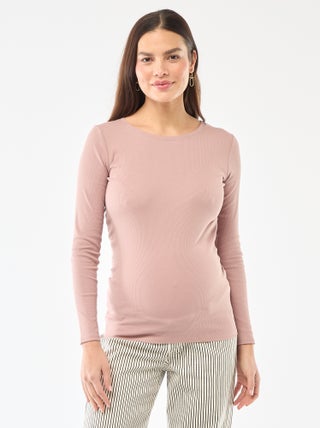 Zwangerschaps-T-shirt van ribstof