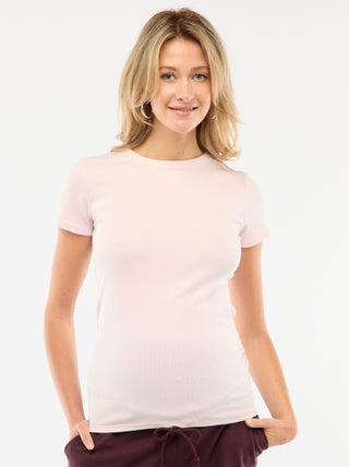 Zwangerschaps-T-shirt van ribstof