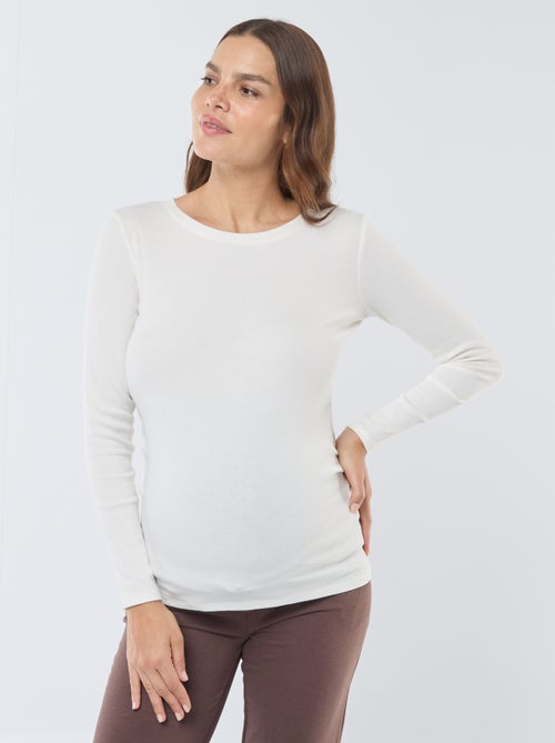 Zwangerschaps-T-shirt van ribstof - Kiabi