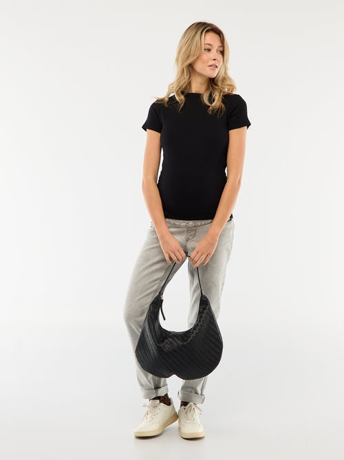 Zwangerschaps-T-shirt van ribstof - Kiabi Zwangerschaps-T-shirt van ribstof - Kiabi