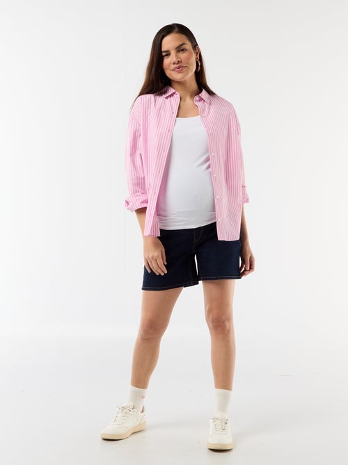 Zwangerschapsbermuda met hoge taille van denim - Kiabi
