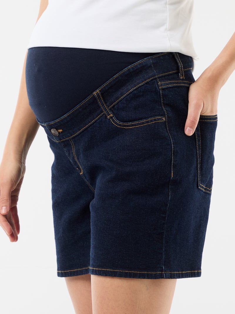 Zwangerschapsbermuda met hoge taille van denim Blauw - Kiabi
