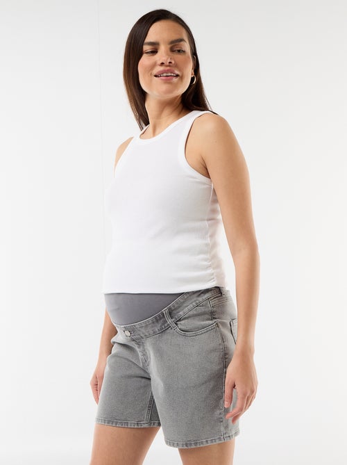 Zwangerschapsbermuda met hoge taille van denim - Kiabi