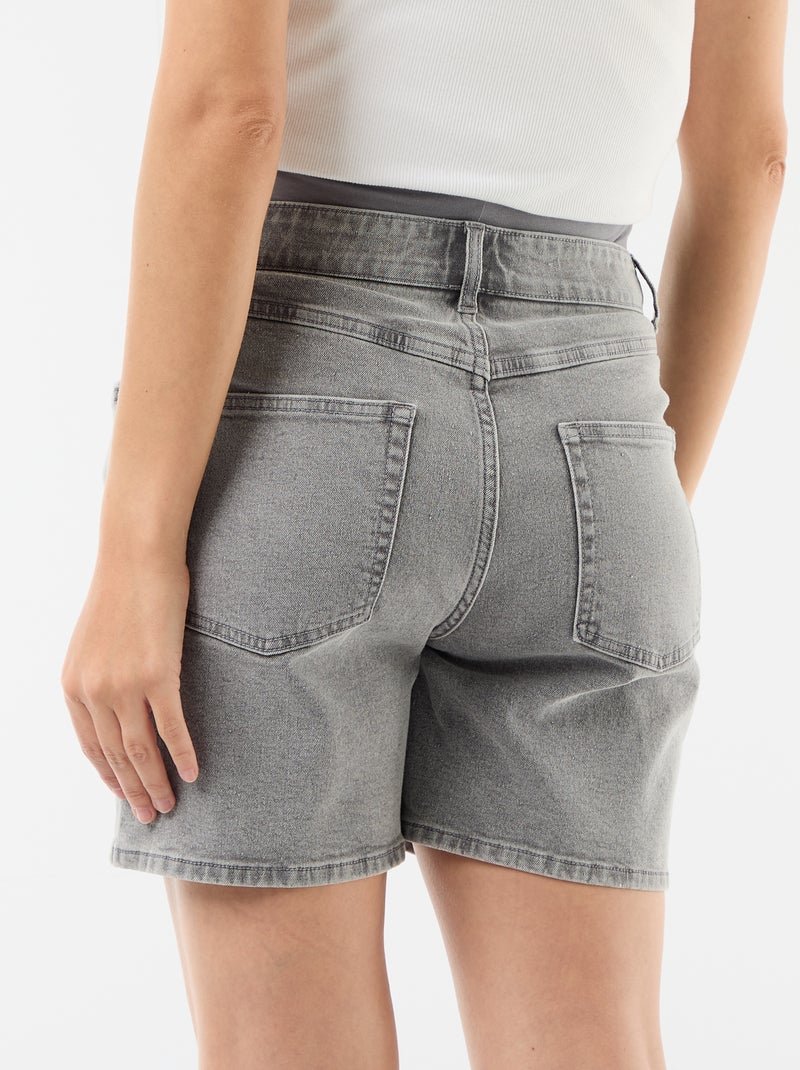 Zwangerschapsbermuda met hoge taille van denim Grijs - Kiabi