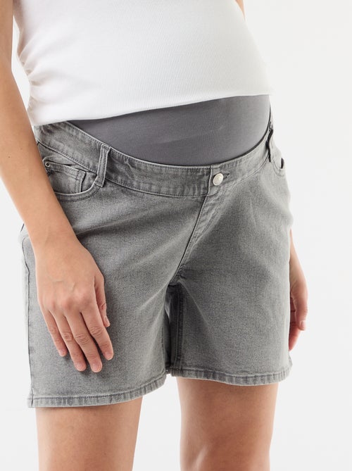 Zwangerschapsbermuda met hoge taille van denim - Kiabi