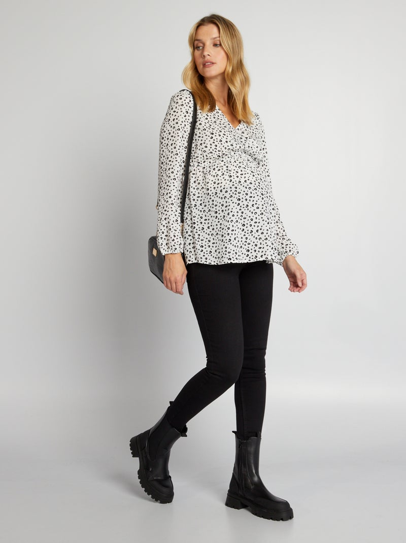 Zwangerschapsblouse met print WIT - Kiabi