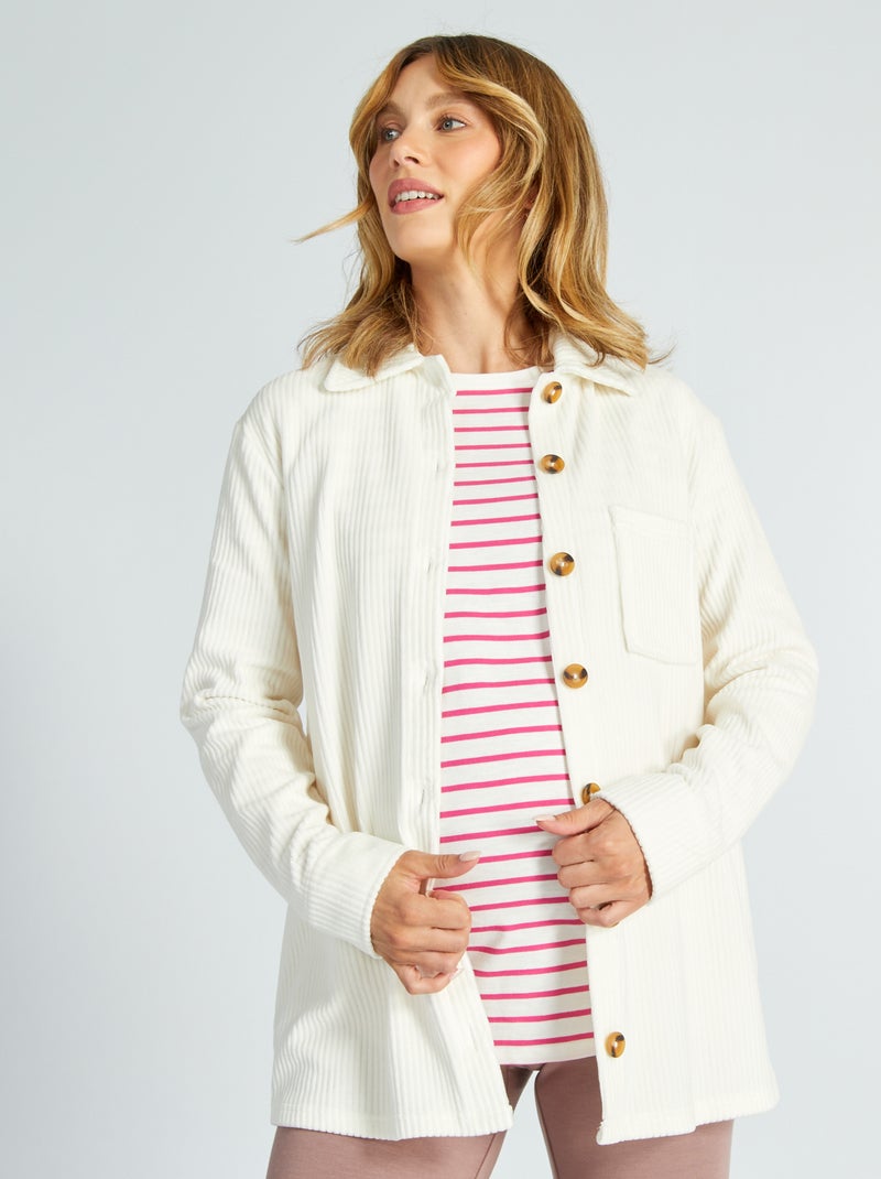 Zwangerschapsblouse van corduroy WIT - Kiabi