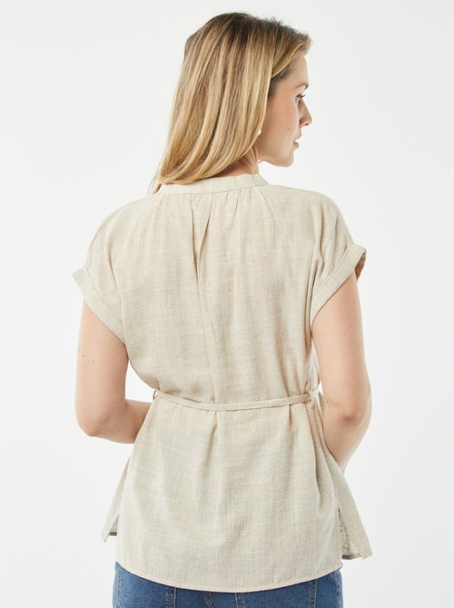 Zwangerschapsblouse van gemengd linnen - Kiabi