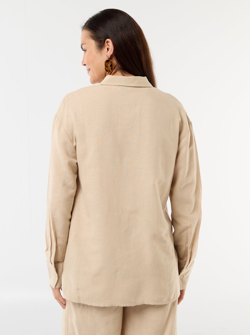 Zwangerschapsblouse van linnenmix Biege - Kiabi