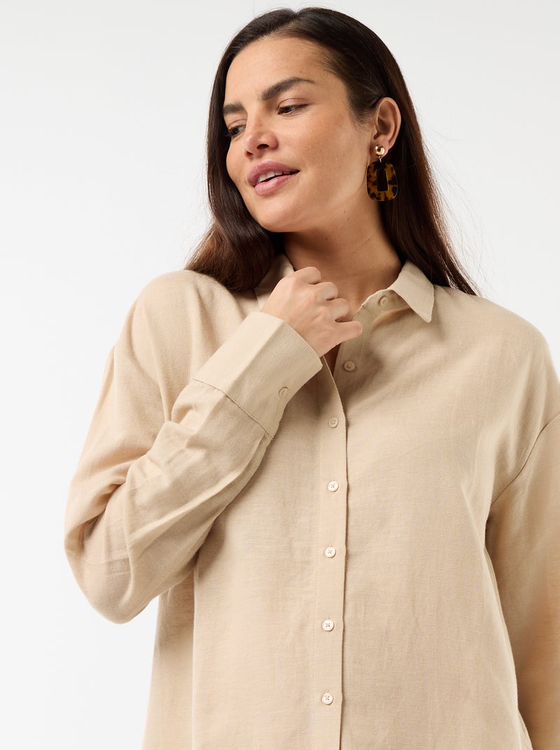 Zwangerschapsblouse van linnenmix Biege - Kiabi