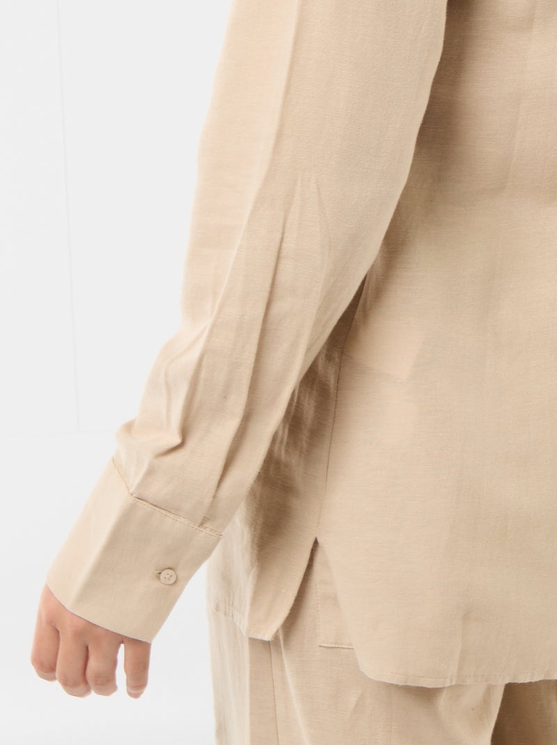 Zwangerschapsblouse van linnenmix Biege - Kiabi