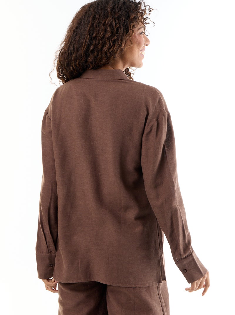 Zwangerschapsblouse van linnenmix Bruin - Kiabi