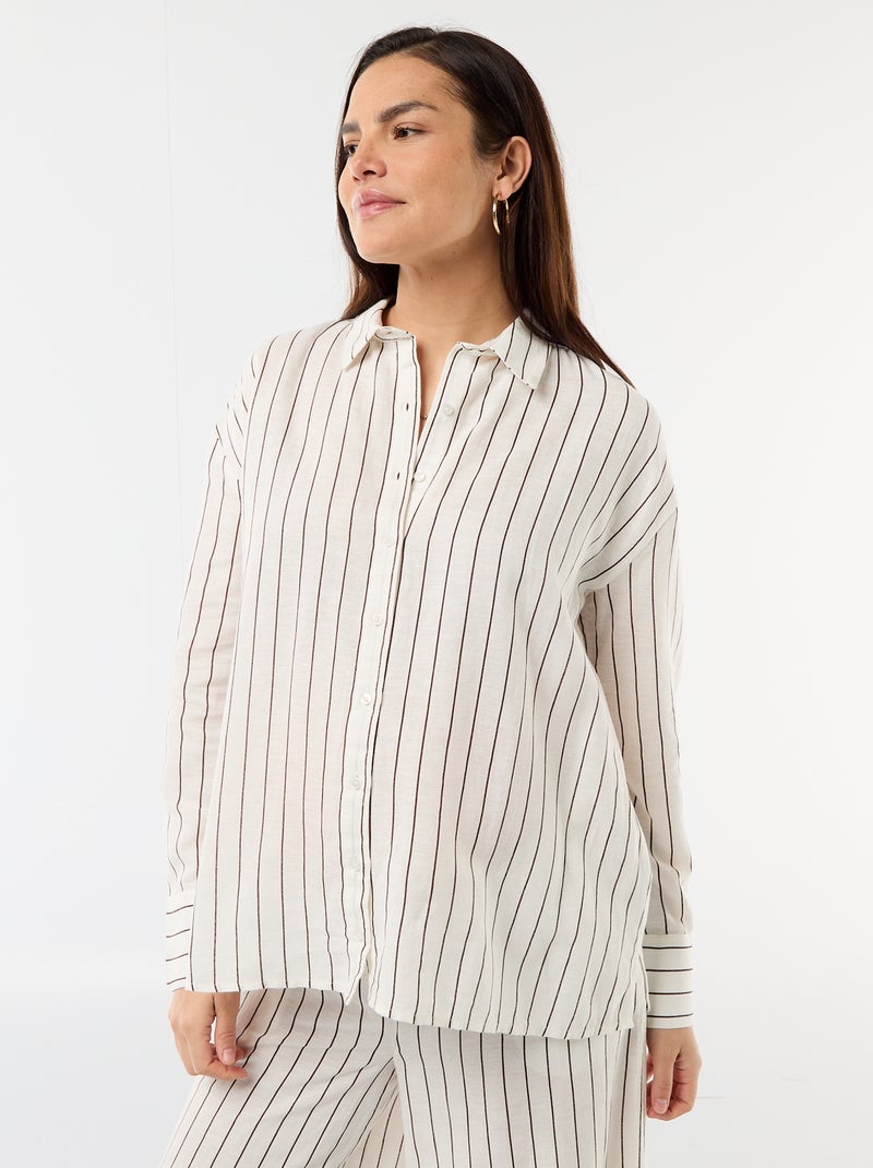 Zwangerschapsblouse van linnenmix Wit - Kiabi