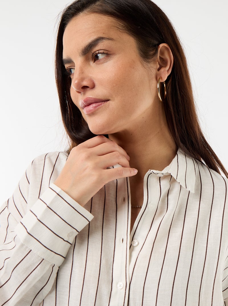 Zwangerschapsblouse van linnenmix Wit - Kiabi