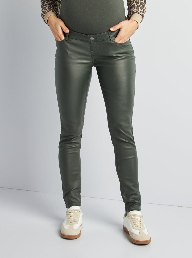 Zwangerschapsbroek met elastische band KAKI - Kiabi