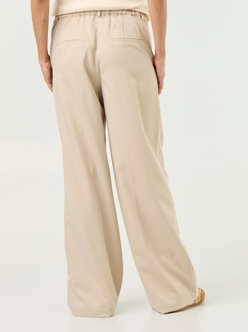 Zwangerschapsbroek met plooien Beige - Kiabi