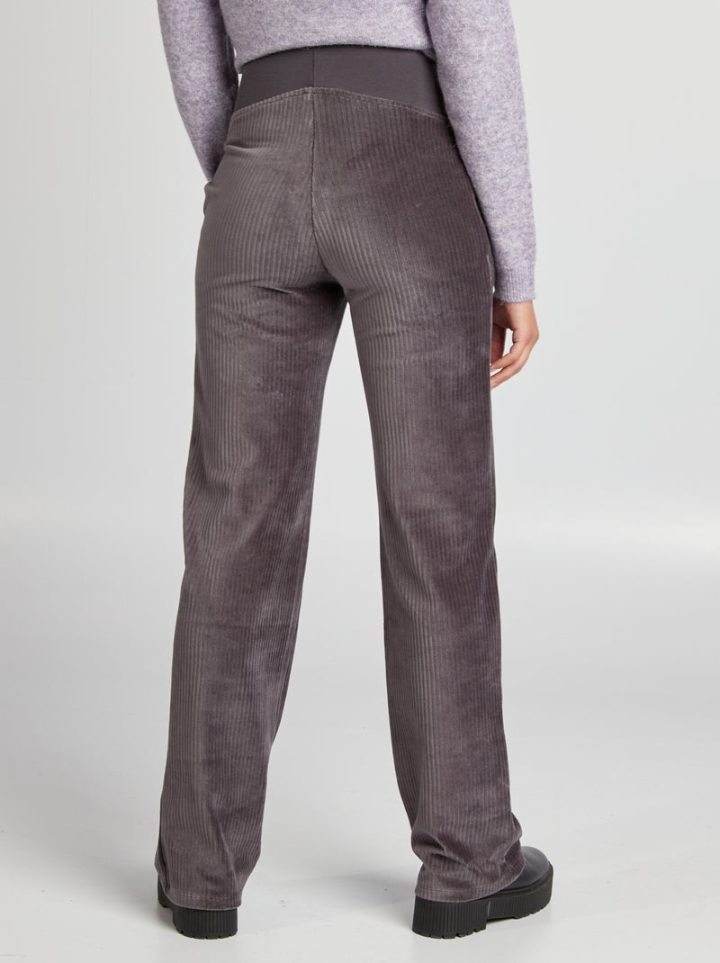 Zwangerschapsbroek van corduroy ZWART - Kiabi